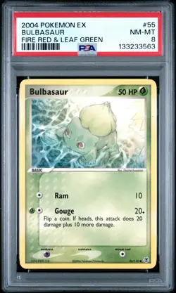 2004 Pokemon Ex Fire Red & Leaf Green #55 Bulbasaur Fire Red & Leaf Green PSA 8 - Image 1