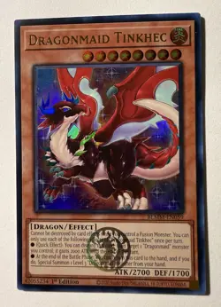 YuGiOh! - Dragonmaid Tinkhec BLMM-EN059 Ultra Rare 1st Edition Near Mint - Image 1
