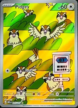 2023 POKEMON PIDGEY OBSIDIAN FLAMES SPECIAL ILLUSTRATION HOLO RARE #207/197 - Image 1