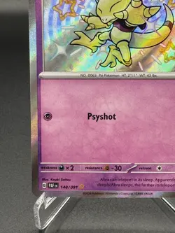 Pokemon TCG Abra Card 148/091 Baby Shiny Paldean Fates Scarlet & Violet NM - Image 5