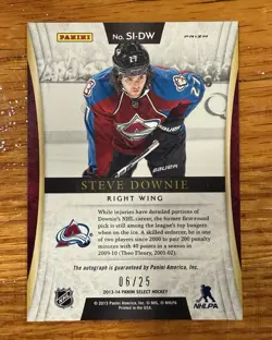 Steve Downie 2013-14 Select Signatures PRIZMS 06/25 SP Prism Avalanche - Image 2