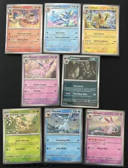 Pokemon TCG PRE - All 8 Eeveelution Holo Rares - Espeon Umbreon Jolteon Eevee - Image 1