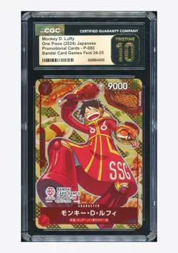 One Piece CGC 10 PRISTINE Monkey D. Luffy Promo 2024 P-080 Game Fest Japanese - Image 1