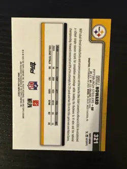 2025 Topps Chrome Football Will Howard Pulsar RC Steelers #321 - Image 2