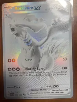 Pokemon TCG Reshiram EX White Flare Mint-Near Mint Card Monochrome 173/086 - Image 1