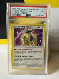 Pokemon Card PSA 9 Shining Arceus Legends 2017 Shiny Holo Rare Graded 57/73 - Image 1