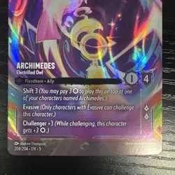 Disney Lorcana TCG Archimedes - Electrified Owl Foil Card 208/204 English - Image 2