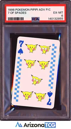 Pokemon 1998 7 Of Spades PiPiPi Adventure Playing Cards PSA 6 - Image 1