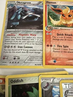 Pokemon Card Holo - Reverse Holo Lot - Regular Damaged Lot - Metagross, Flareon - Image 2