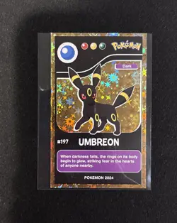 RARE FULL ART POKEMON POKEDEX GOLD CARD #197 UMBREON LOW POP 🏆 🌟 - Image 1