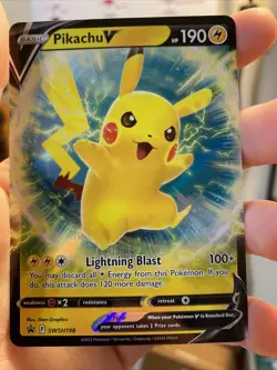 Pokemon TCG Pikachu V SWSH Black Star Promos SWSH198 Holo Promo - Image 1