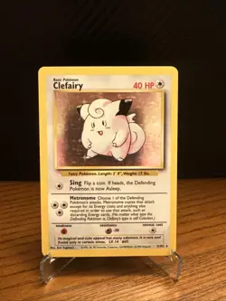 Pokemon TCG Clefairy 5/102 Base Set Unlimited Holo Rare HP - Image 1