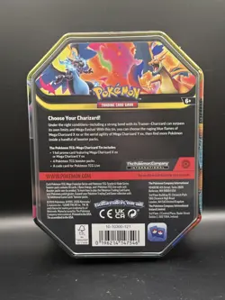Pokemon TCG Mega Charizard X Ex Tin Factory Sealed Brand New - Image 2