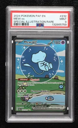 Mew ex Special Illustration Rare Pokemon Scarlet Violet Paldean Fates PAF PSA 9 - Image 1