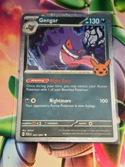 Pokemon TCG Gengar Cosmo Holo Trick or Treat 057/091 NM - Image 1