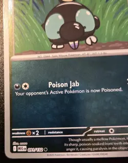 Shroodle 091/132 Reverse Holo Common Mega Evolution Pokemon TCG - Image 4