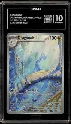 Pokemon Dragonair 151 MEW EN Illustration Rare #181 TAG 10 Gem Mint - Image 1