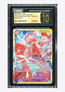 One Piece CGC 10 PRISTINE Monkey D. Luffy SEC 2024 OP05-119 PRB01 Japanese - Image 1