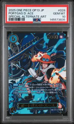 2025 ONE PIECE JPN OP13-CARRYING ON HIS WILL #028 PORTGAS D. ACE PSA 10 - Image 1