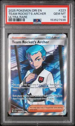 Pokemon Team Rocket's Archer Destined Rivals #223 Graded Card PSA 10 - Image 1