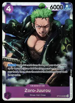 Zoro Juurou ST18-004 SR ONE PIECE Tcg Card Game NM LUFFY Starter Deck 18 NM - Image 1