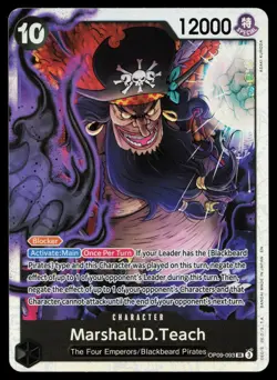 Marshall.D.Teach OP09-093 Reprint SR ONE PIECE Tcg Card Game NM Black - Image 1