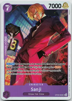 Sanji OP09-065 SR ONE PIECE Card Game NM - Image 1