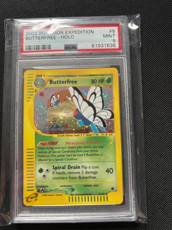 2002 BUTTERFREE EXPEDITION HOLO PSA 9 W/ FART SWIRL POKEMON CARD - Image 1
