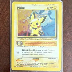 Pichu 12/111 Neo Genesis Holo Rare Unlimited Basic Pokemon Card English 2000 - Image 1