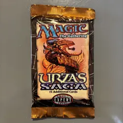 Vintage 1998 Magic The Gathering Urza's Saga 15 Card Booster Pack New Sealed 742818060110 - Image 1