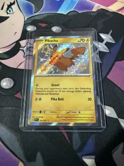 Pikachu 131/091 SV: Paldean Fates Shiny Rare Holo Pokemon TCG Card 70 HP - Image 1