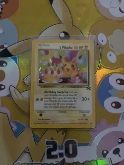 _'s HAPPY BIRTHDAY PIKACHU Card BLACK STAR PROMO Set #24 Holo WOTC - Image 1