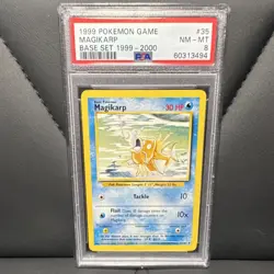 Pokemon Magikarp 35/102 Base Set Regular Common PSA 8 1999 Trading Card - Image 1
