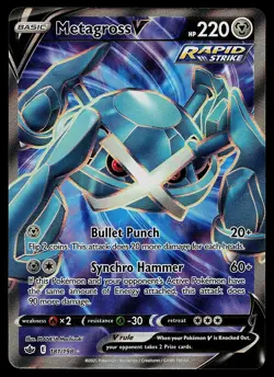 Pokemon Card - Metagross V Chilling Reign 181/198 Rare Ultra 2021 - Image 1