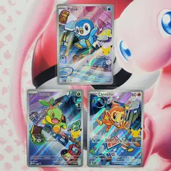 Piplup 042 + Chimchar 041 + Turtwig 040 - First Partner Pokemon Cards - #L426 - Image 1