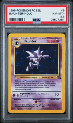 PSA 8.5 POP 27 - Pokemon TCG Haunter Fossil Holo Card 6/62 Mint - Image 1