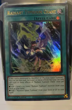 Konami Radiant Typhoon Chant Spell Card 1st Edition Holo DOOD-EN061 - Image 1