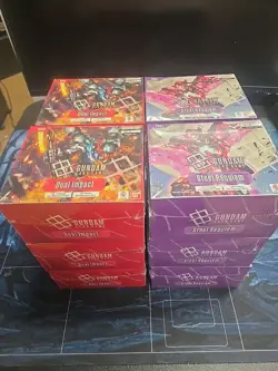 GUNDAM CARD GAME: 6 Dual Impact & 6 Steel Requiem Booster Boxes BANDAI English - Image 1