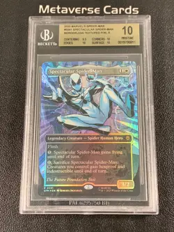 2025 MTG Spider-Man Spectacular Spider-Man Borderless Textured Foil #0241 BGS 10 - Image 1
