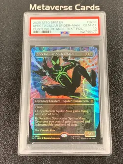 2025 MTG Spider-Man Spectacular Spider-Man Borderless Text Foil PSA 10 #0238 - Image 1