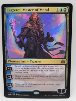 MTG Tezzeret Master of Metal NM FOIL Aether Revolt Mythic Rare Planeswalker - Image 1