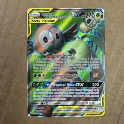 Pokemon Rowlet & Alolan Exeggutor GX 214/236 Ultra Rare Full Art Holo Tag Team - Image 1