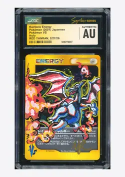 Pokemon CGC AUTO AUTH Rainbow Energy Holo Charizard Red Yanran 2001 VS JPN - Image 1