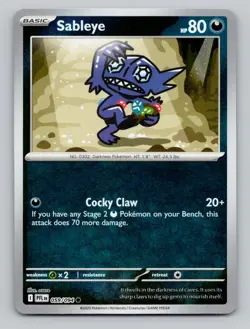 Reverse Holo Sableye 059/094 Common Phantasmal Flames Pokemon - Image 1