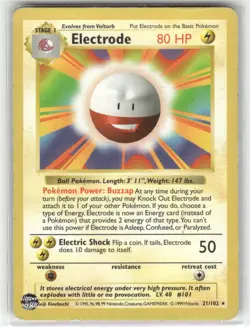 Electrode Base Set (Shadowless) Rare Pokemon Moderately played - Image 1