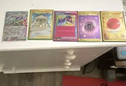 Pokemon TCG 5 Card Lot English Holo Trainer Energy Temple of Sinnoh Hero's Cape - Image 1