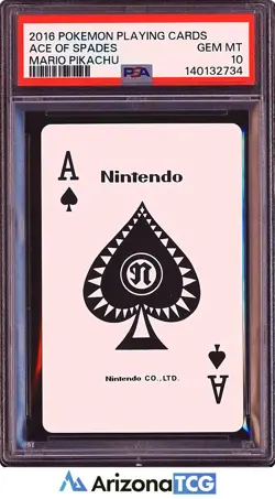 Pokemon 2016 Mario Pikachu Ace Of Spades Pokemon Playing Cards GEM MINT PSA 10 - Image 1