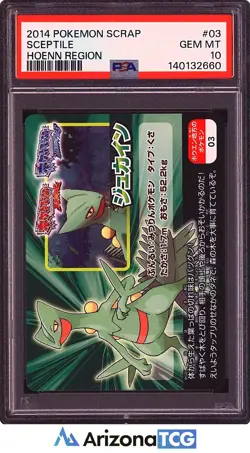 Pokemon 2014 Sceptile 03 Hoenn Region Pokemon Scrap Japanese GEM MINT PSA 10 - Image 1