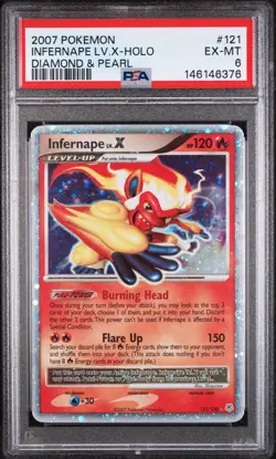 2007 POKEMON DIAMOND & PEARL #121 INFERNAPE LV.X-HOLO PSA 6 - Image 1
