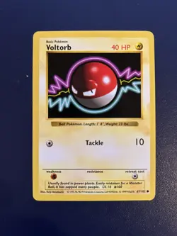 Voltorb 67/102 - SHADOWLESS - Common Base Set Pokemon - LP - Image 1